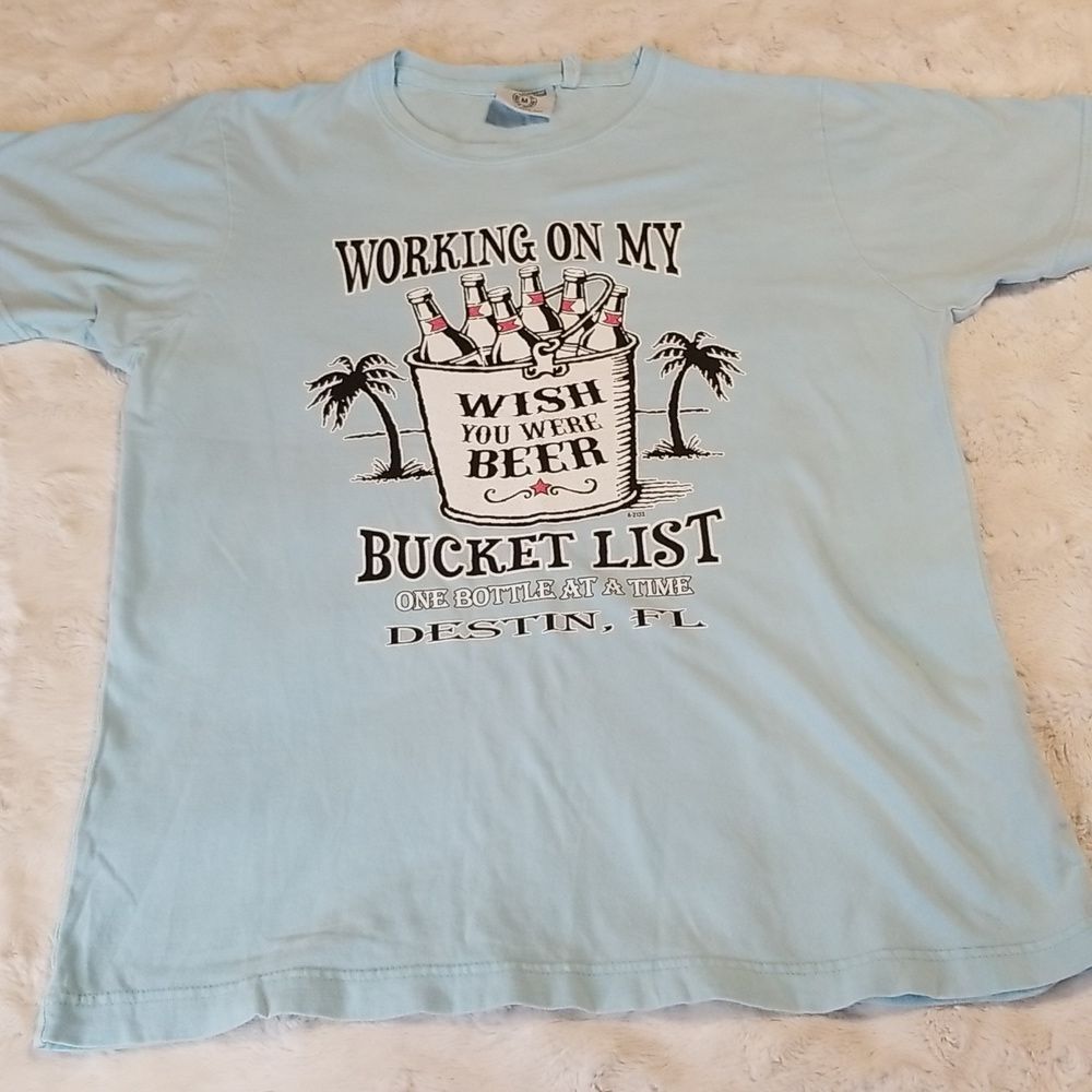 Mens Tshirt Working On My Bucket List Wish You Were Beer